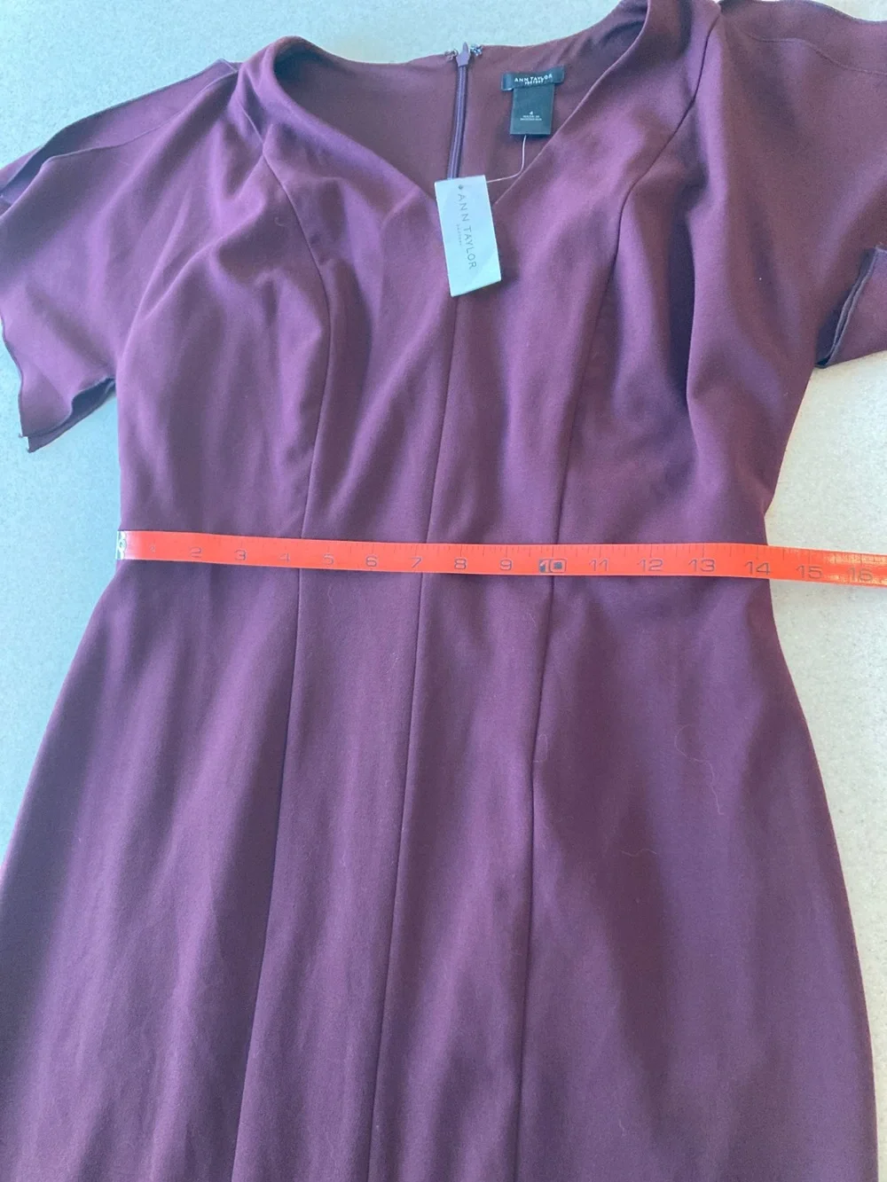 NWT Ann Taylor Wine V-Neck Midi Dress